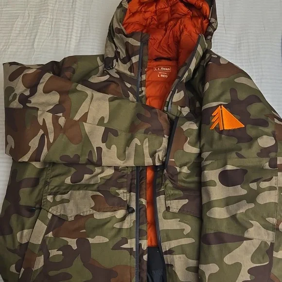 Mens L.L. Bean Camouflage Winter Jacket L reg - Picture 3 of 13